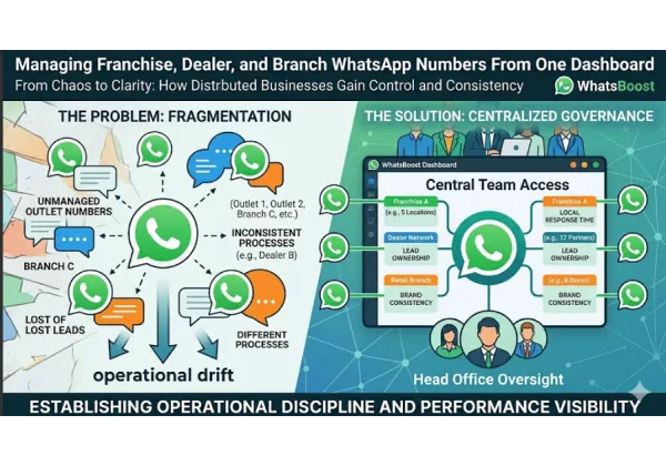 Gérer les numéros WhatsApp de vos franchises, concessionnaires et agences depuis un seul tableau de bord