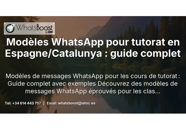 Modèles WhatsApp pour tutorat en Espagne/Catalunya : guide complet