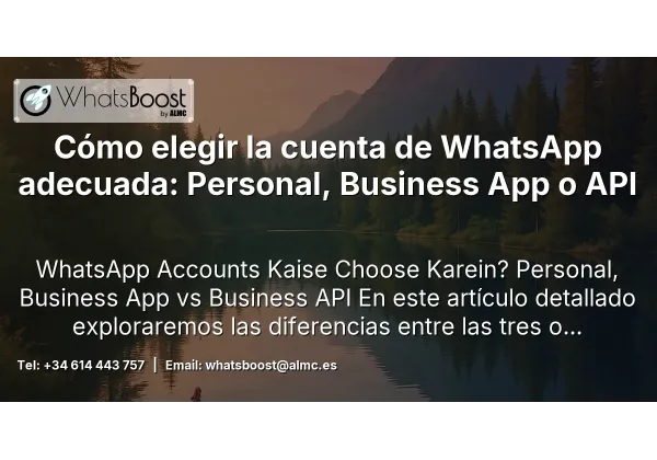 Cómo elegir la cuenta de WhatsApp adecuada: Personal, Business App o API