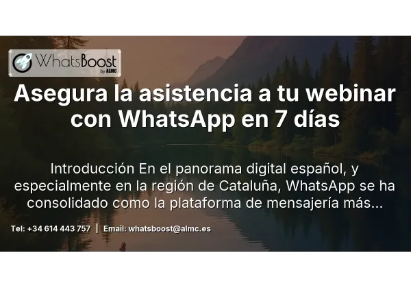 Asegura la asistencia a tu webinar con WhatsApp en 7 días