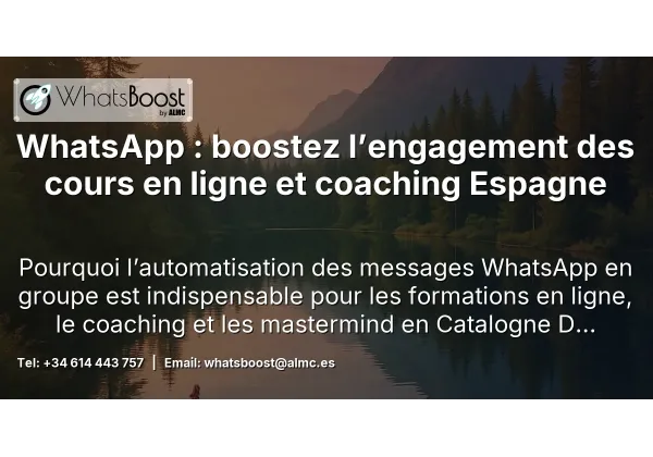 WhatsApp : boostez l’engagement des cours en ligne et coaching Espagne
