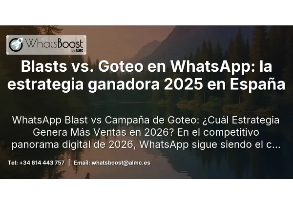 Blasts vs. Goteo en WhatsApp: la estrategia ganadora 2025 en España