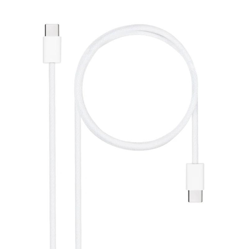 Cable USB-C 2.0 60W Nanocable 10.01.6001-CO blanco 1m
