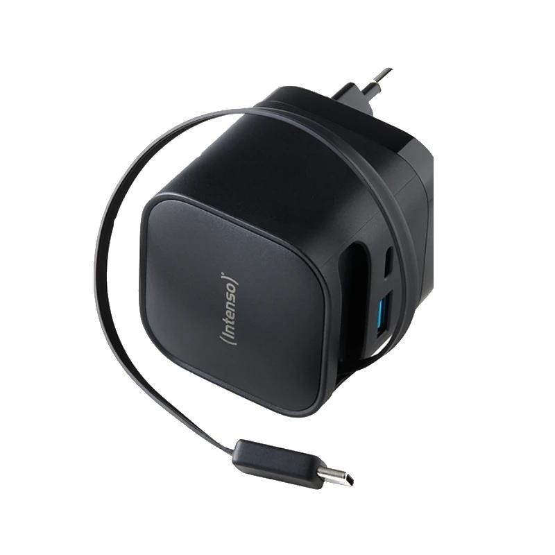Intenso Cargador GaN W65ACIC retráctil Negro — image 1 sur 1