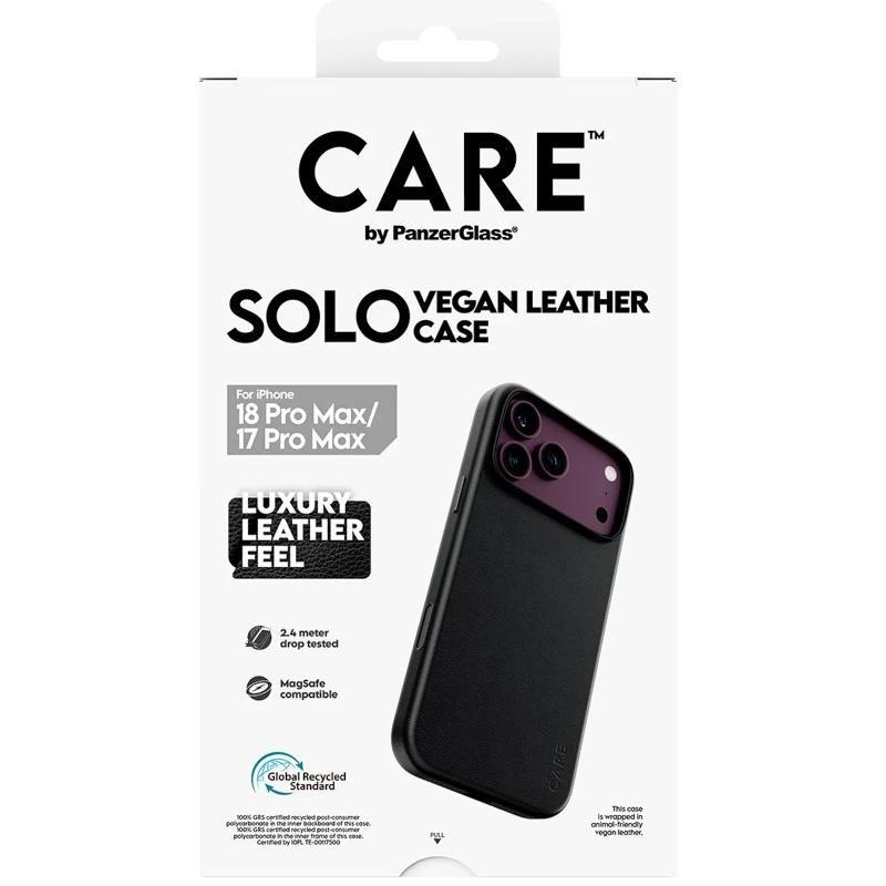 Coque ou protection pour téléphone PanzerGlass Care VeganLeatherCase Black MagSafe iP 18PMx 17PMx — image 1 sur 1