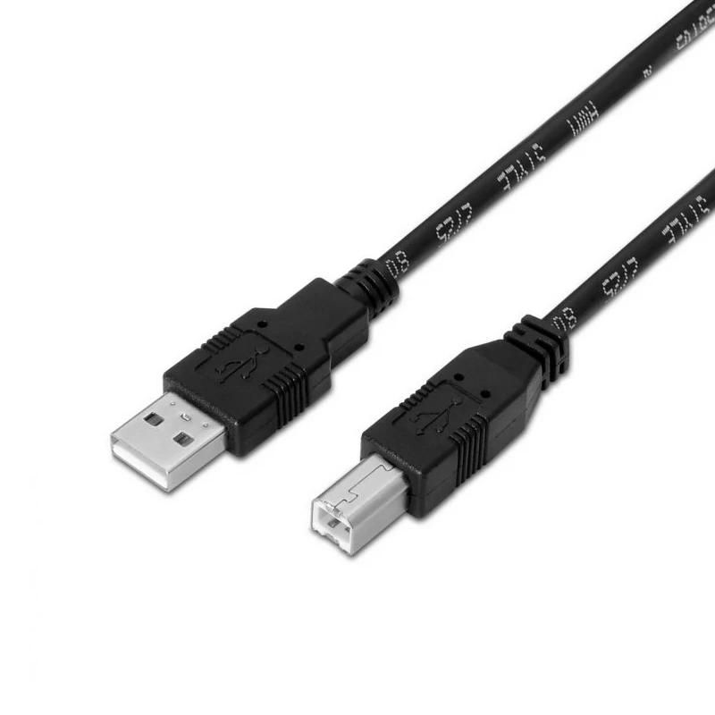 Cable USB 2.0 Aisens A101-0006 tipo A a B negro de 1.8 m
