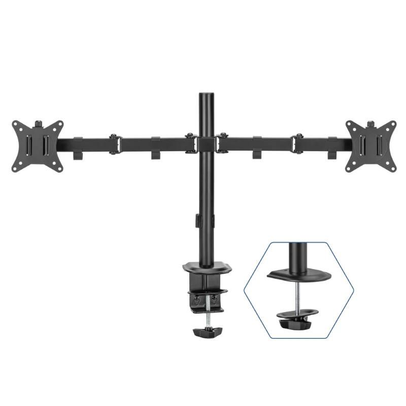 iggual SPM02 Soporte pinza mesa 2 monitores 17-32"