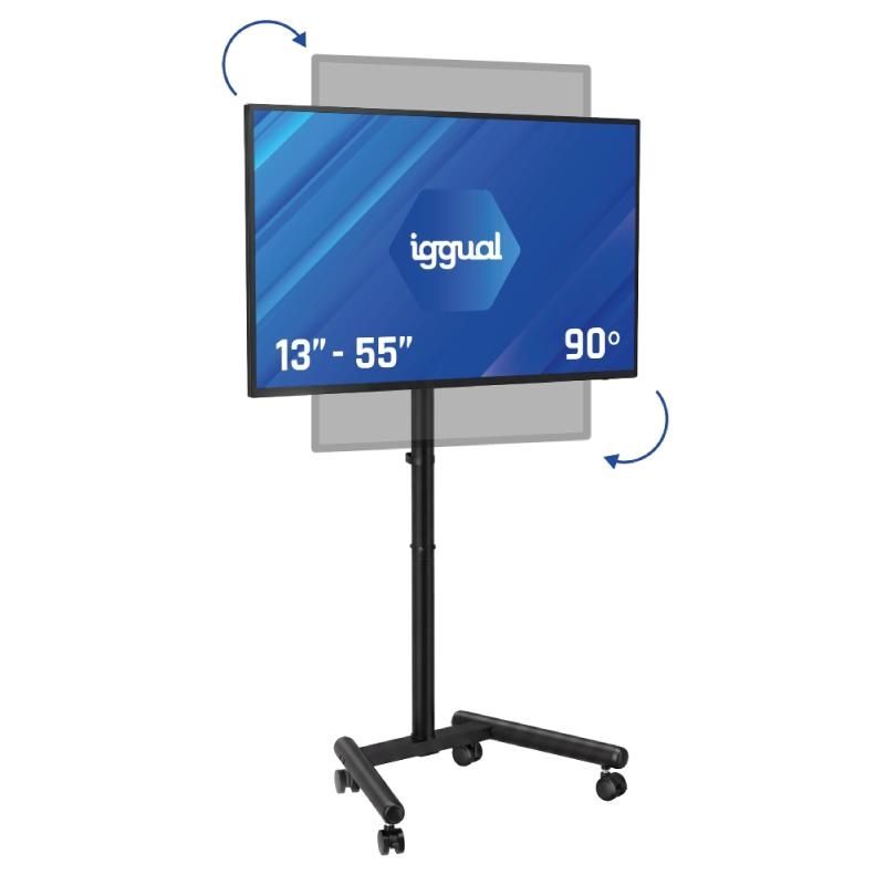 Suport TV terra iggual SRTV55 amb rodes 13"-55" negre