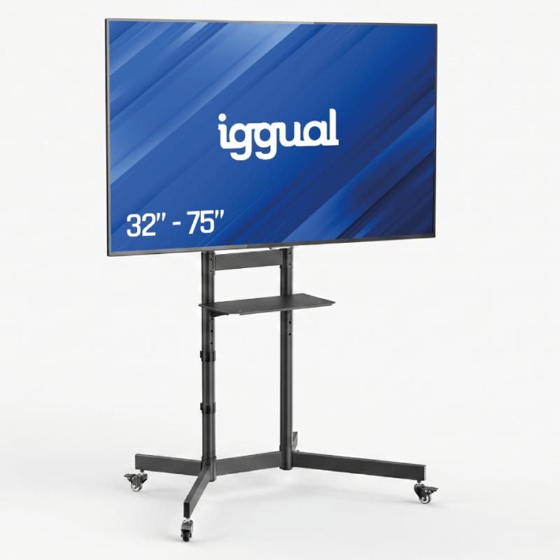 Soporte TV suelo iggual SRTV75 32"-75" negro con ruedas