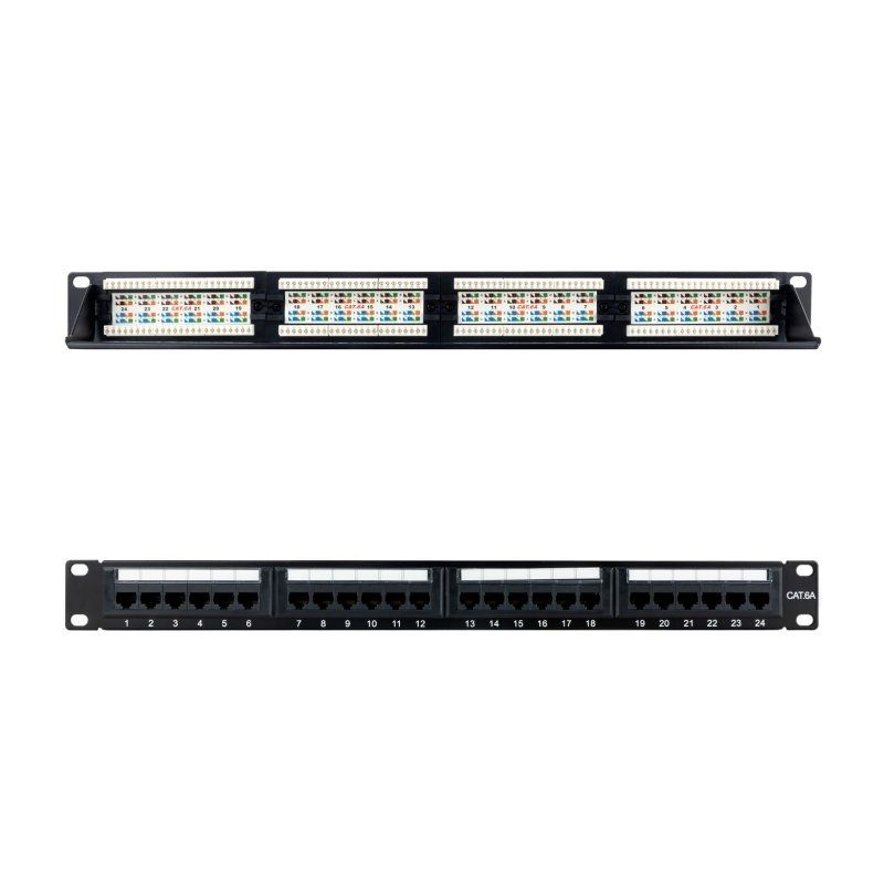 24-Port RJ45 Cat.6A UTP Patch Panel Nanocable 10.21.4124 19" 1U Black