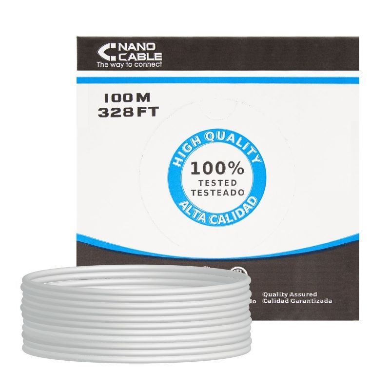 Network cable, connector or tool NANOCABLE Bobina Cable RJ45 CAT6 FTP 100M Cobre