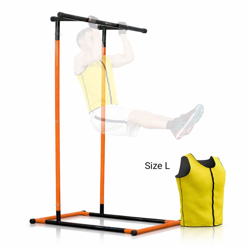 Pack Estación de Dominadas Fitness con Guía de Ejercicios y Chaleco Deportivo Sauna Hombre L InnovaGoods