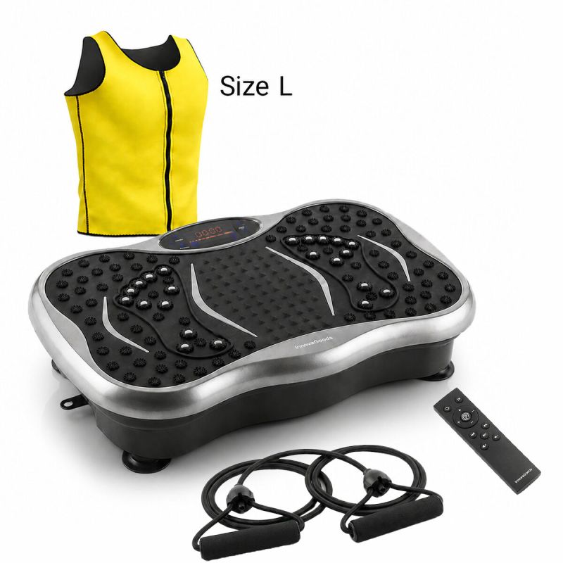 Pack Plataforma Vibratoria con Altavoz, Bandas Elásticas y Mando a Distancia y Chaleco Sauna Hombre L InnovaGoods