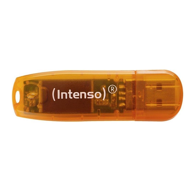 Memoria USB INTENSO 3502490 Lápiz USB 2.0 Rainbow 64GB Naranja