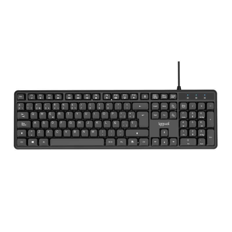 Teclat iggual USB estándar CK-SILENT-105T negre