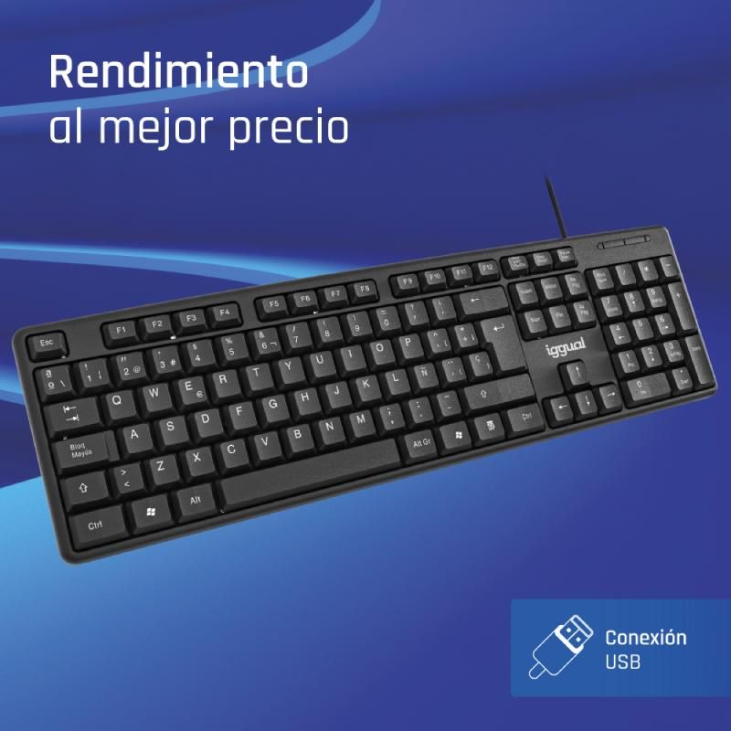 Teclat iggual USB estándar CK-STANDARD-105T negre — imatge 1 de 3