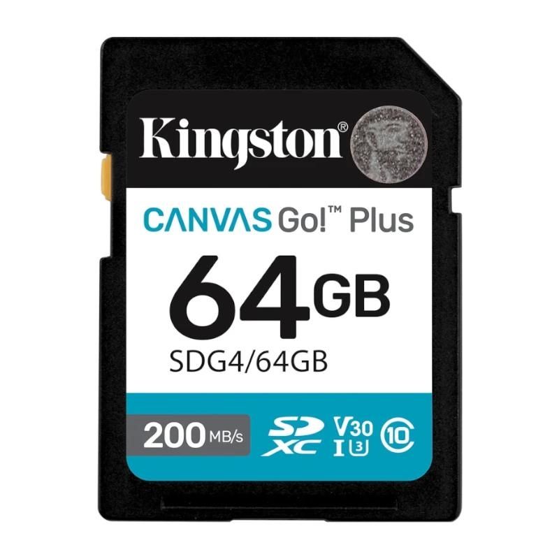 Tarjeta de memoria Kingston Canvas Go! Plus 4 SD 64GB class 10 U3 V30