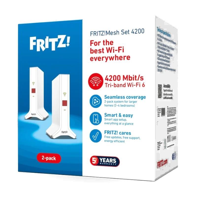 Punt d'accés de xarxa Fritz!Repeater Mesh Set 4200 2-pk WiFi6