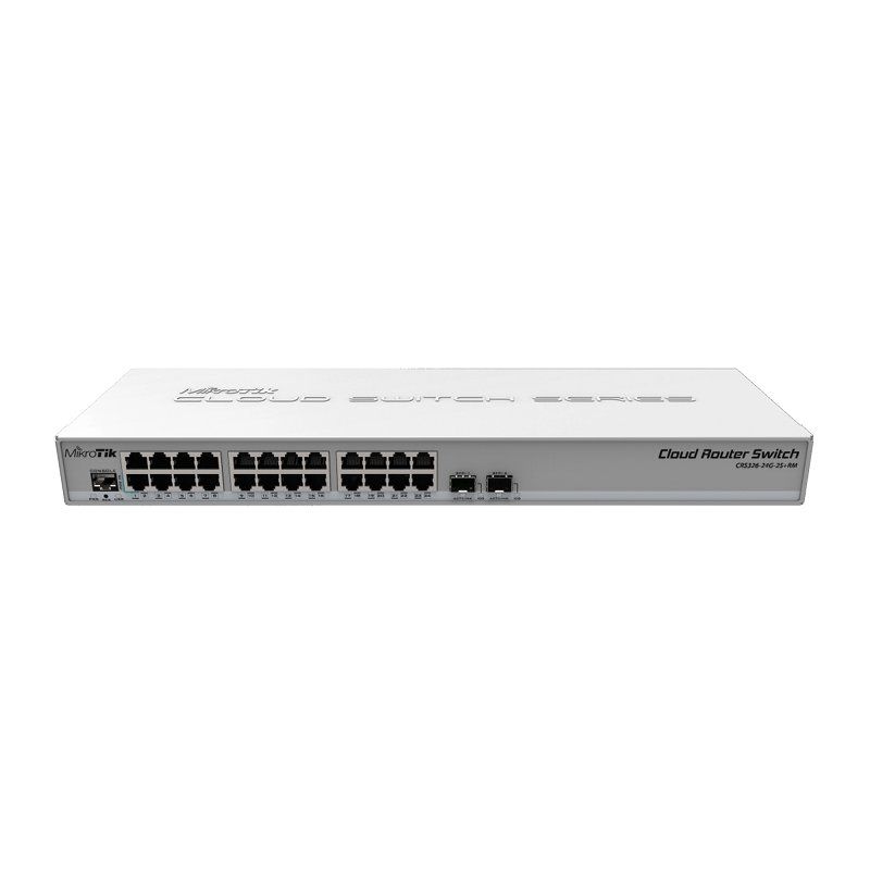 Conmutador de red Mikrotik CRS326-24G-2S+RM Switch 24xGB 2xSFP+ L5