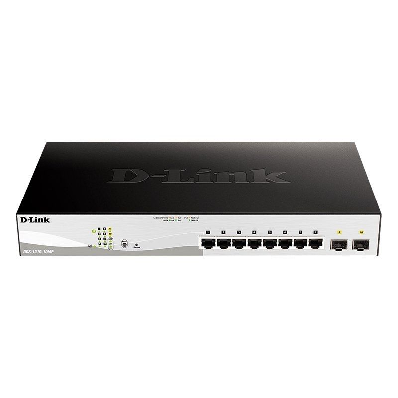 Commutador de xarxa D-Link DGS-1210-10MP/E Switch 10Gb PoE+ 2xSFP 130W