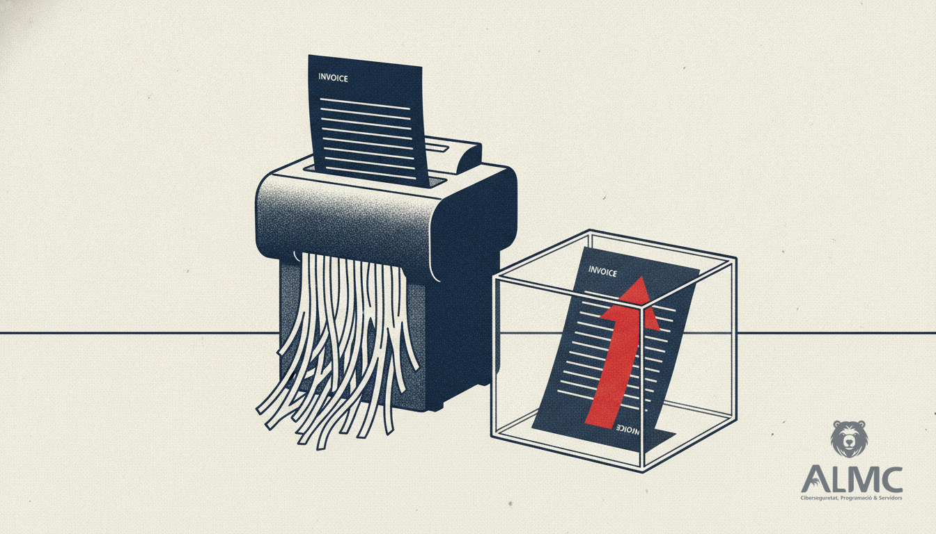 Factura electrónica conforme a VeriFactu frente a una factura manipulable