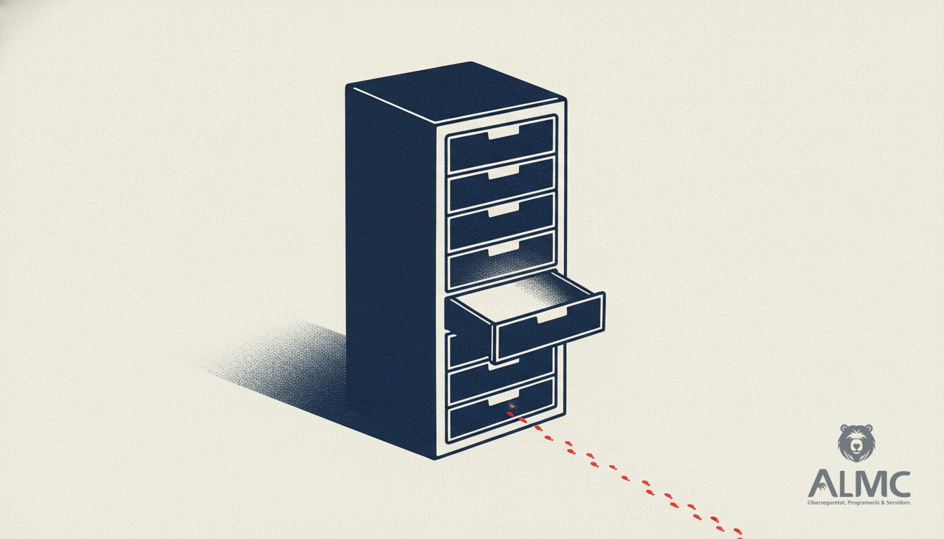 Metáfora visual de una vulnerabilidad de registro insuficiente en un servidor VMware ESX