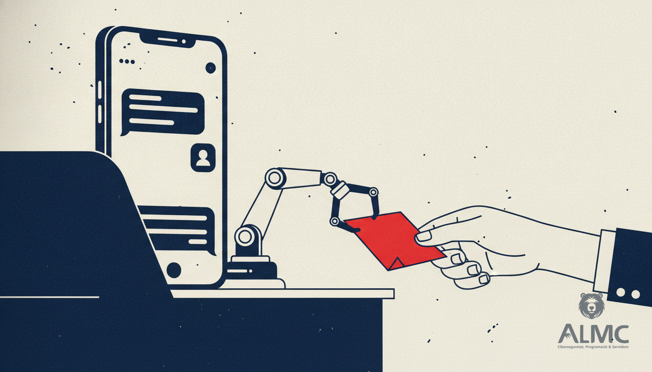 AI chatbot assisting customer service on a smartphone